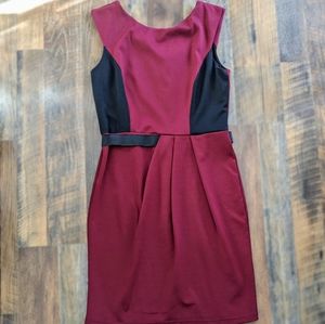 🔥Wine Red and Black Dress, Asymmetrical, Size Medium
